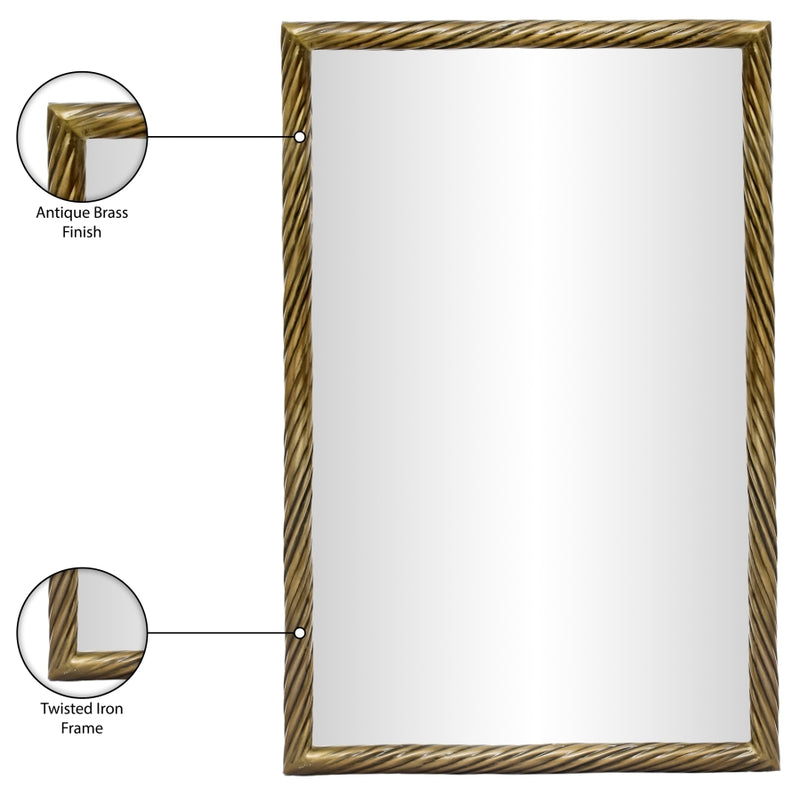 Avara 20" W x 31" H Iron Frame Mirror in Gold - 66073Gold-M31