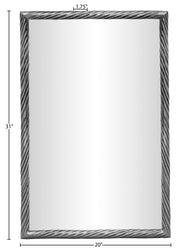 Avara 20" W x 31" H Iron Frame Mirror in Silver - 66073Silver-M31
