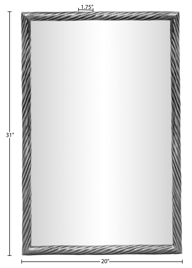 Avara 20" W x 31" H Iron Frame Mirror in Silver - 66073Silver-M31