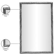 Avara 20" W x 31" H Iron Frame Mirror in Silver - 66073Silver-M31