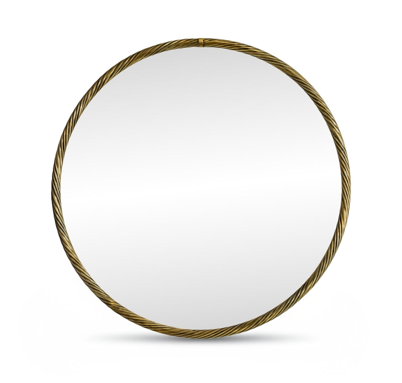 Avara 24" W x 24" H Iron Frame Mirror in Gold - 66071Gold-M24