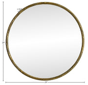 Avara 24" W x 24" H Iron Frame Mirror in Gold - 66071Gold-M24