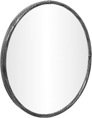 Avara 24" W x 24" H Iron Frame Mirror in Silver - 66071Silver-M24