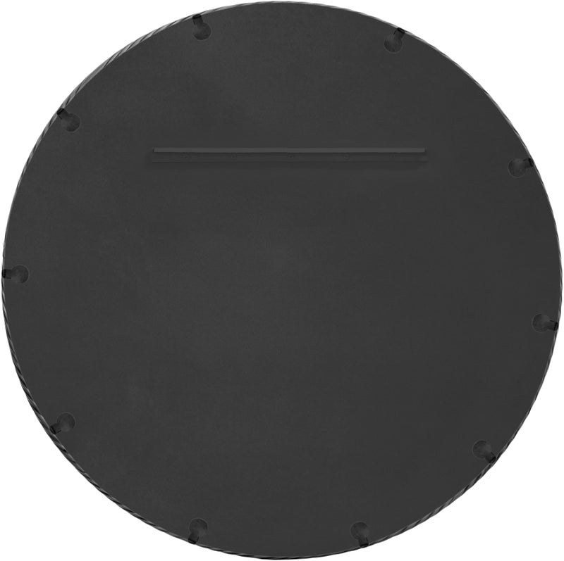 Avara 24" W x 24" H Iron Frame Mirror in Silver - 66071Silver-M24