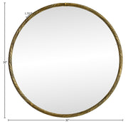 Avara 30" W x 30" H Iron Frame Mirror in Gold - 66071Gold-M30
