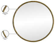 Avara 30" W x 30" H Iron Frame Mirror in Gold - 66071Gold-M30