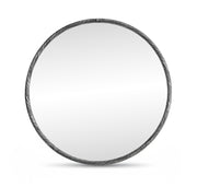 Avara 30" W x 30" H Iron Frame Mirror in Silver - 66071Silver-M30