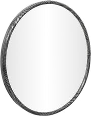 Avara 30" W x 30" H Iron Frame Mirror in Silver - 66071Silver-M30