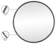 Avara 30" W x 30" H Iron Frame Mirror in Silver - 66071Silver-M30
