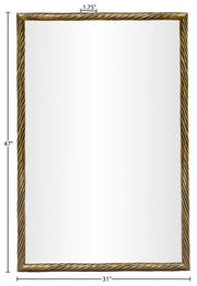 Avara 31" W x 47" H Iron Frame Mirror in Gold - 66073Gold-M47
