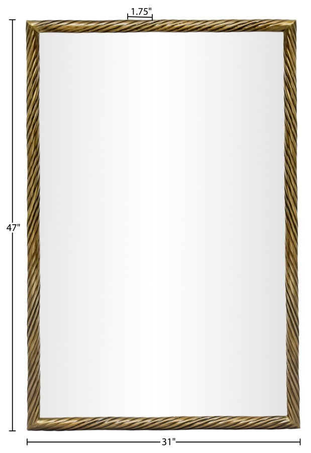 Avara 31" W x 47" H Iron Frame Mirror in Gold - 66073Gold-M47