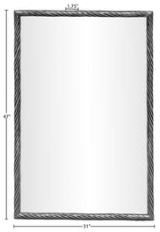 Avara 31" W x 47" H Iron Frame Mirror in Silver - 66073Silver-M47