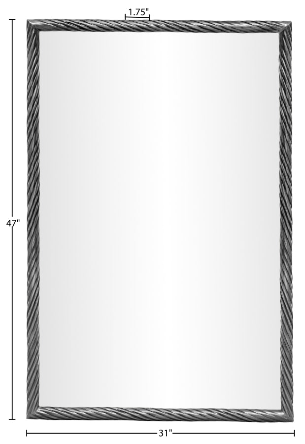 Avara 31" W x 47" H Iron Frame Mirror in Silver - 66073Silver-M47