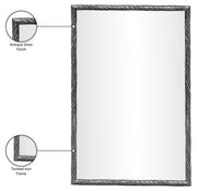 Avara 31" W x 47" H Iron Frame Mirror in Silver - 66073Silver-M47