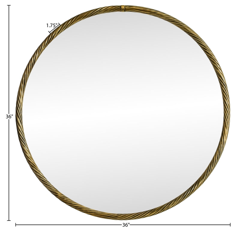 Avara 36" W x 36" H Iron Frame Mirror in Gold - 66071Gold-M36