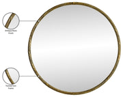 Avara 36" W x 36" H Iron Frame Mirror in Gold - 66071Gold-M36