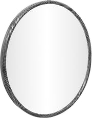 Avara 36" W x 36" H Iron Frame Mirror in Silver - 66071Silver-M36