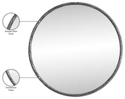 Avara 36" W x 36" H Iron Frame Mirror in Silver - 66071Silver-M36