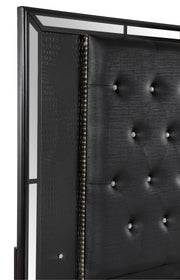 Aveline Black LED Upholstered Panel Bedroom Set - Gate FurnitureBedroom Set
