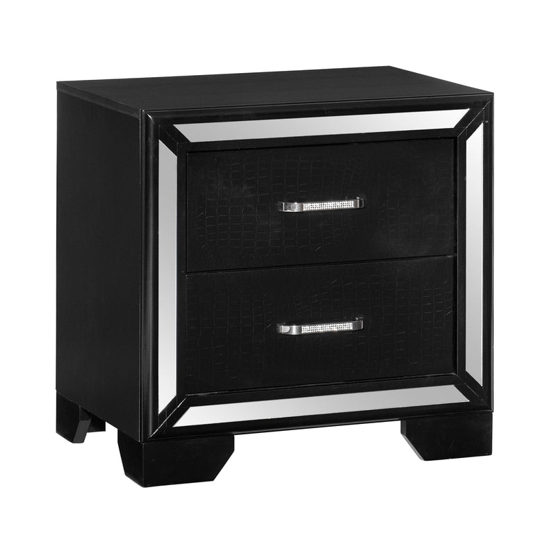 Aveline Black LED Upholstered Panel Bedroom Set - Gate FurnitureBedroom Set