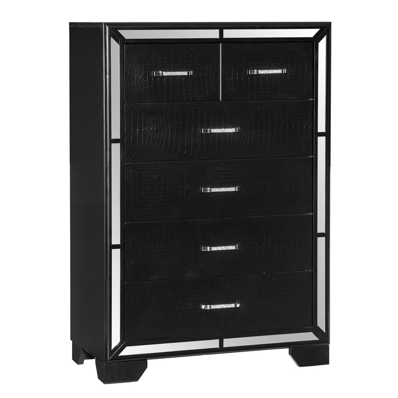 Aveline Black LED Upholstered Panel Bedroom Set - Gate FurnitureBedroom Set