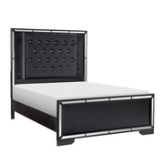 Aveline Black LED Upholstered Panel Bedroom Set - Gate FurnitureBedroom Set