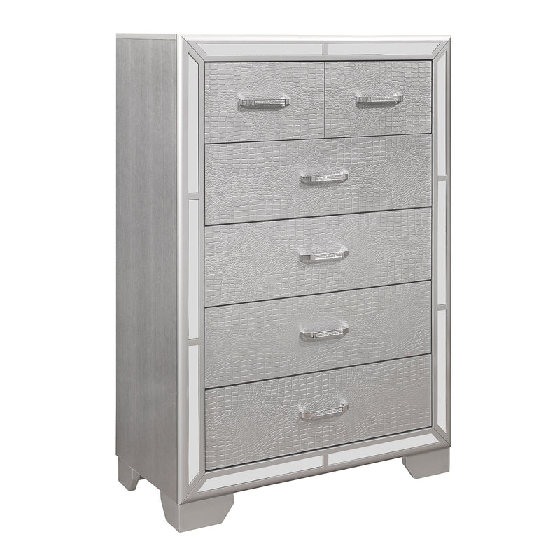 Aveline Silver LED Upholstered Panel Bedroom Set - Gate FurnitureBedroom Set