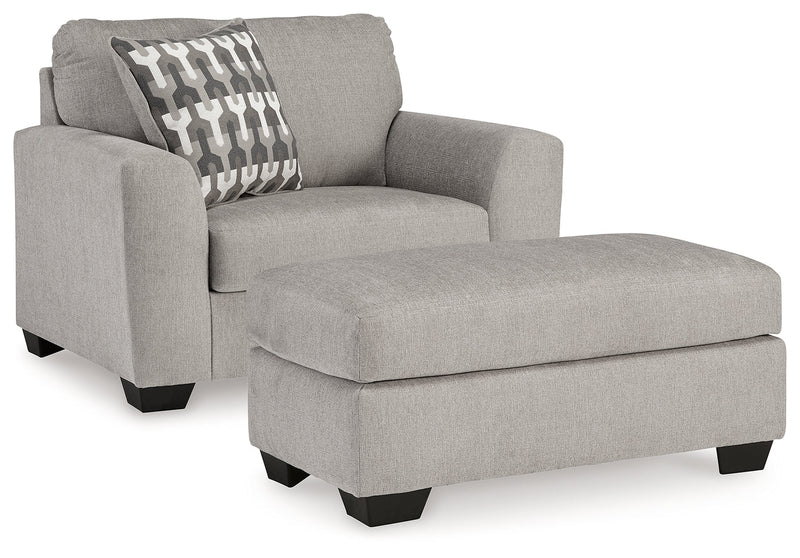 Avenal Park Chair and Ottoman in Flannel - PKG019290