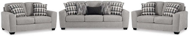 Avenal Park Flannel Sofa and 2 Loveseats - 50805U4