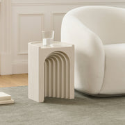 Avenda Concrete End Table in Beige - 646Sand-ET