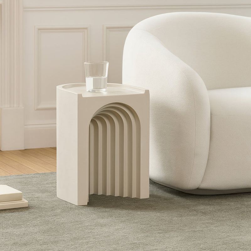 Avenda Concrete End Table in Beige - 646Sand-ET