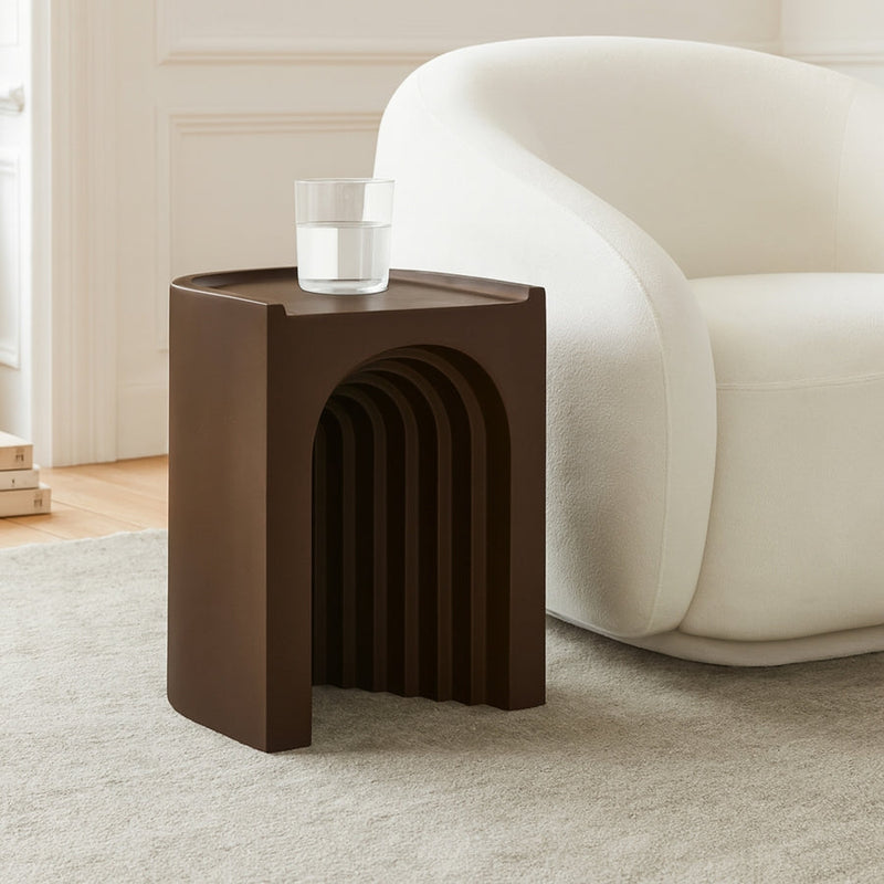 Avenda Concrete End Table in Brown - 646Brown-ET