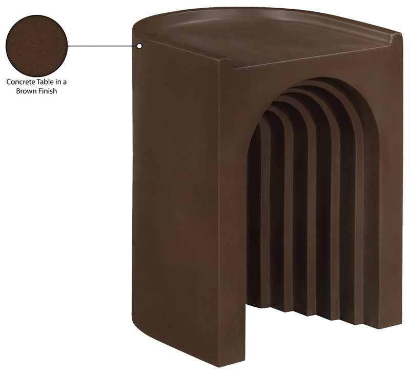 Avenda Concrete End Table in Brown - 646Brown-ET