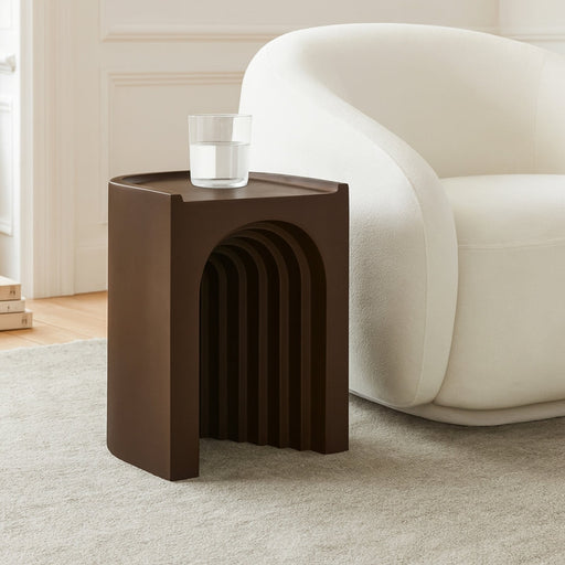 Avenda Concrete End Table in Brown - 646Brown-ET