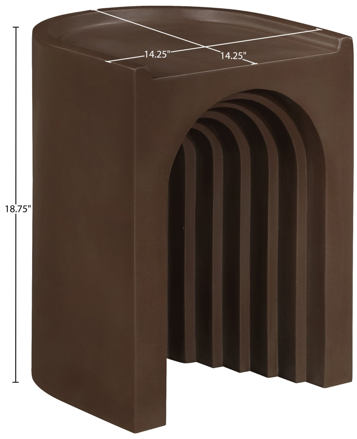 Avenda Concrete End Table in Brown - 646Brown-ET