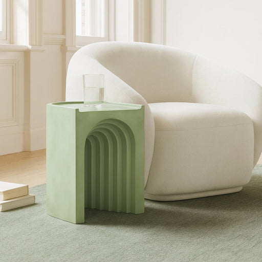 Avenda Concrete End Table in Green - 646Green-ET