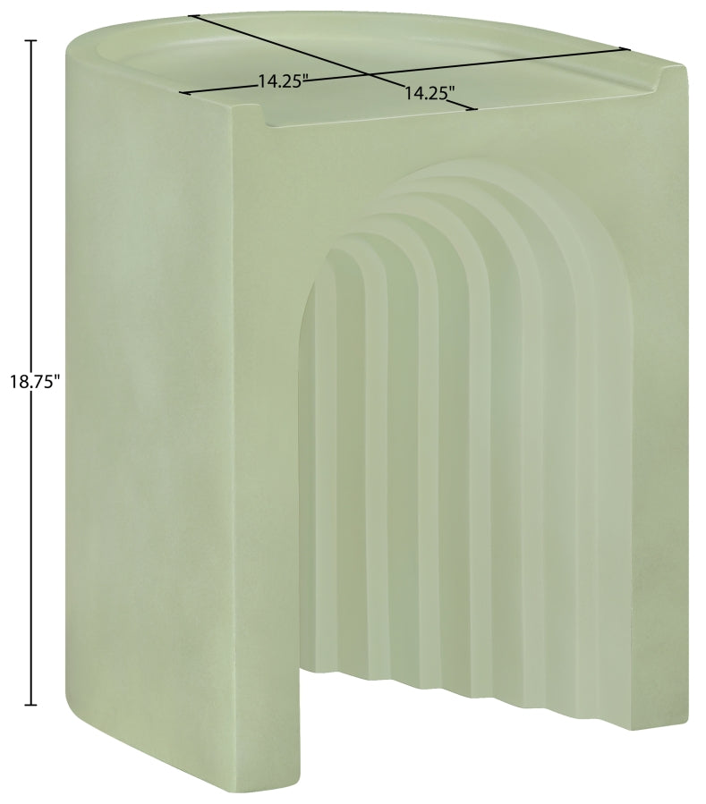 Avenda Concrete End Table in Green - 646Green-ET