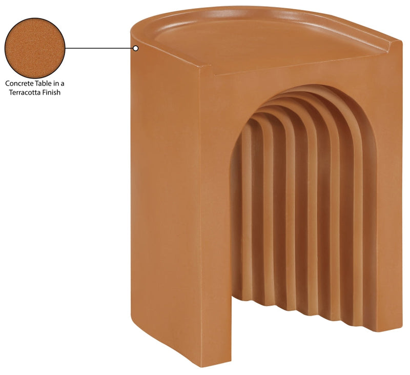 Avenda Concrete End Table in Terracotta - 646Terracotta-ET