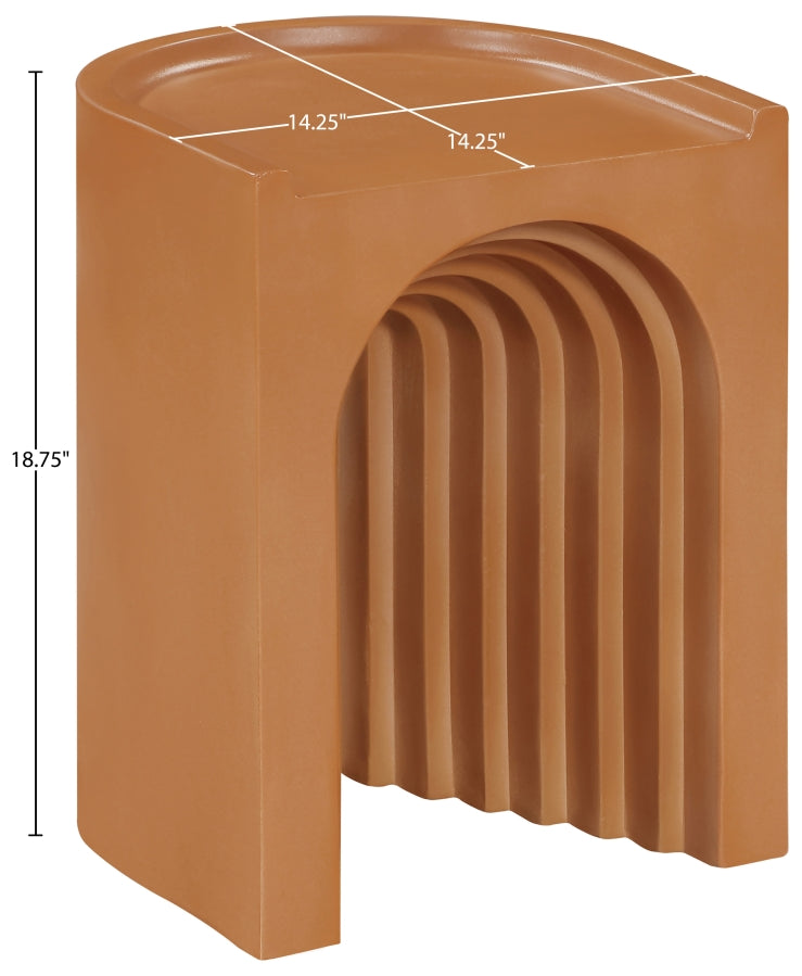Avenda Concrete End Table in Terracotta - 646Terracotta-ET
