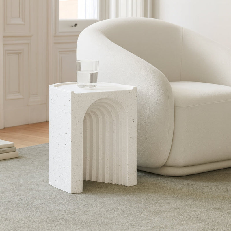 Avenda Concrete End Table in Terrazzo - 646Trzo-ET