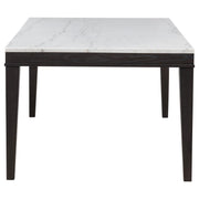 Averill 7-piece White Marble Top Dining Set Dark Grey and Coffee Bean - 121291-S7G