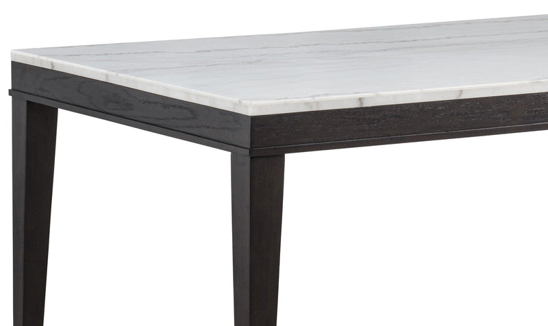 Averill 7-piece White Marble Top Dining Set Dark Grey and Coffee Bean - 121291-S7G