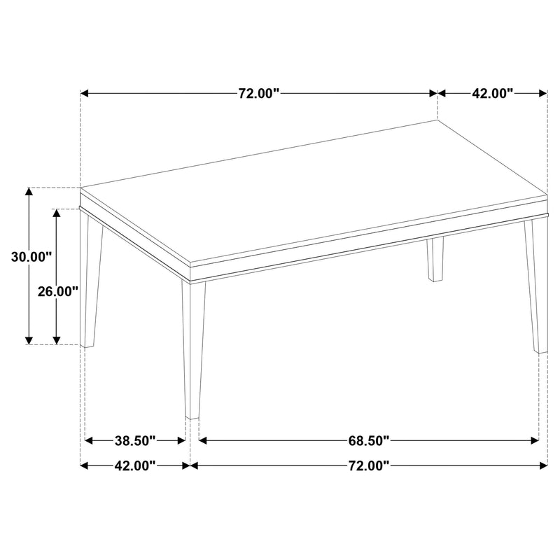 Averill 72-inch Rectangular White Marble Top Dining Table Coffee Bean - 121291