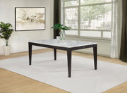 Averill 72-inch Rectangular White Marble Top Dining Table Coffee Bean - 121291