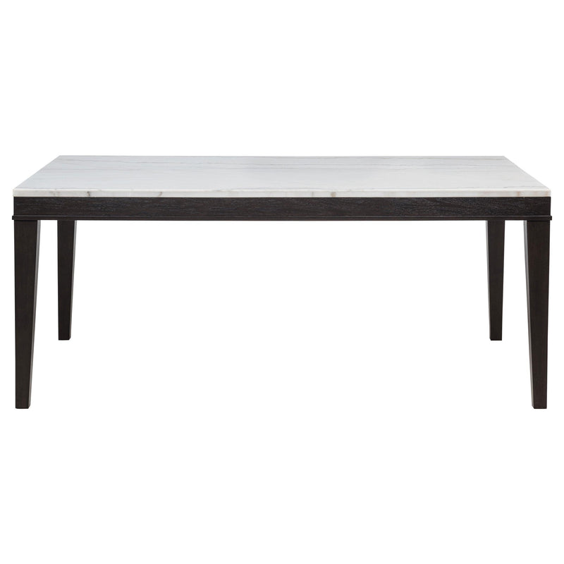 Averill 72-inch Rectangular White Marble Top Dining Table Coffee Bean - 121291