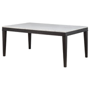 Averill 72-inch Rectangular White Marble Top Dining Table Coffee Bean - 121291