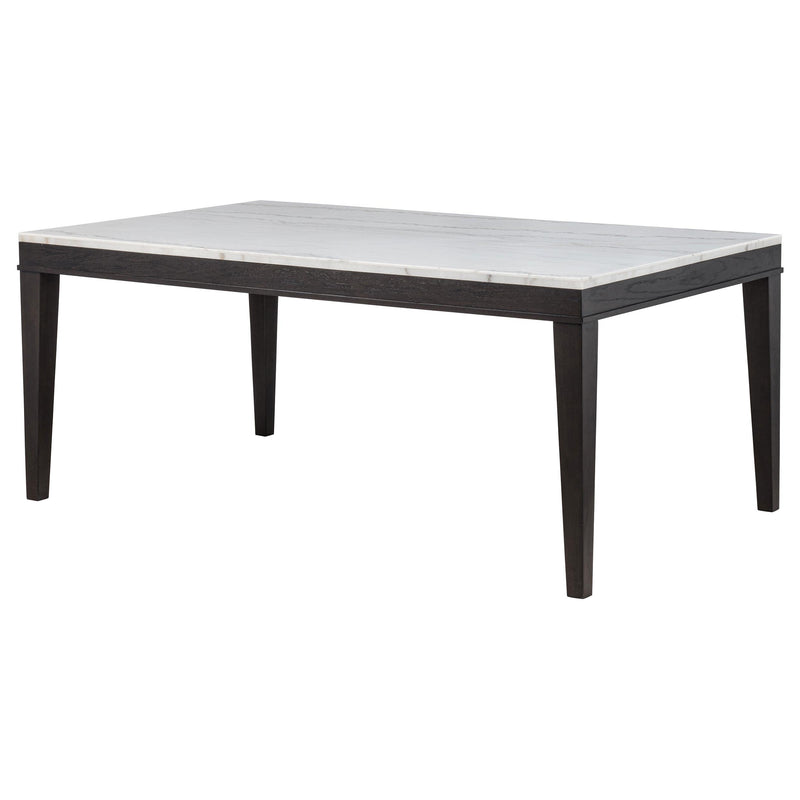 Averill 72-inch Rectangular White Marble Top Dining Table Coffee Bean - 121291