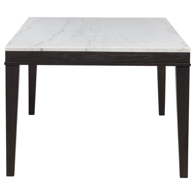 Averill 72-inch Rectangular White Marble Top Dining Table Coffee Bean - 121291