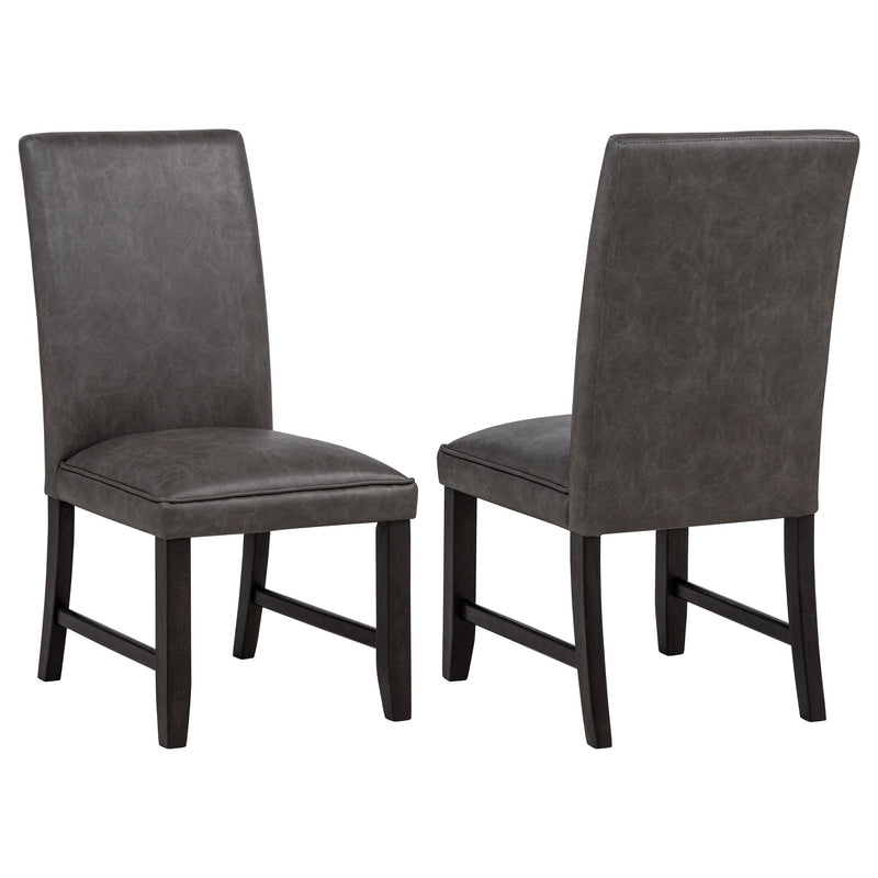 Averill Faux Leatherette Upholstered Dining Side Chair Dark Grey (Set of 2) - 121292GRY