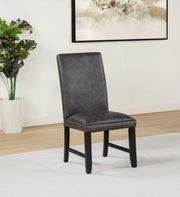 Averill Faux Leatherette Upholstered Dining Side Chair Dark Grey (Set of 2) - 121292GRY